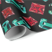 Elegant Waterverf Emerald Ruby Pareltjes Patroon Cadeaupapier (Rol Hoek)