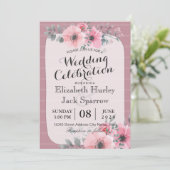 Elegant Waterverf- en straffe-bruiloft Kaart (Staand voorkant)