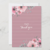 Elegant Waterverf- en straffe-bruiloft Kaart (Achterkant)