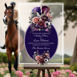 Elegant Waterverf Equestrian Wedding Acryl Bord