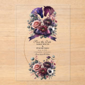 Elegant Waterverf Equestrian Wedding Acryl Uitnodigingen (Voorkant)