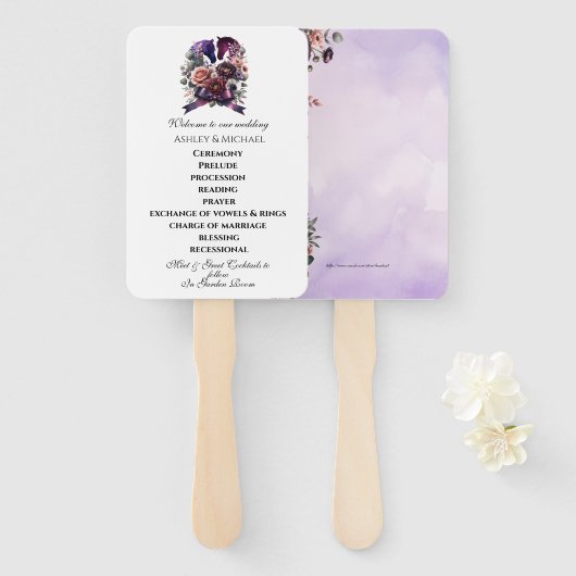 Elegant Waterverf Equestrian Wedding Handwaaier (Voorkant en achterkant)