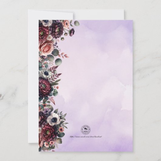 Elegant Waterverf Equestrian Wedding Kaart (Achterkant)