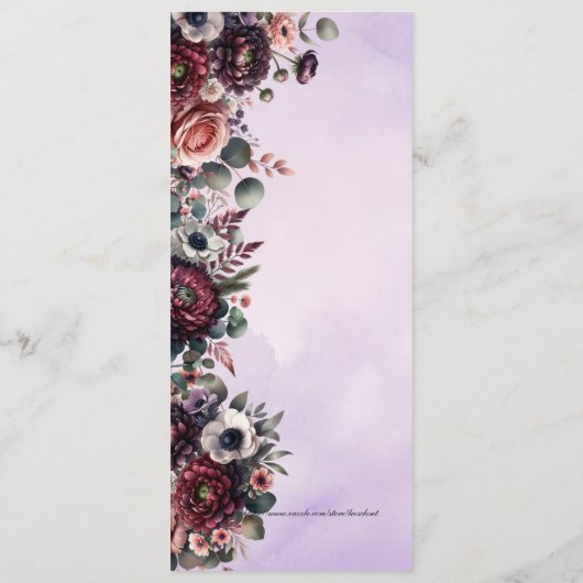 Elegant Waterverf Equestrian Wedding Programmakaart (Achterkant)