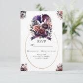 Elegant Waterverf Equestrian Wedding RSVP Kaartje (Staand voorkant)