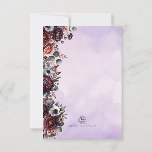 Elegant Waterverf Equestrian Wedding RSVP Kaartje (Achterkant)