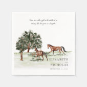 Elegant Waterverf Equestrian Wedding Servet (Voorkant)