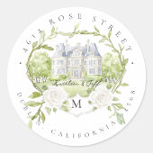 Elegant Waterverf Estate Return Adres Sticker (Voorkant)