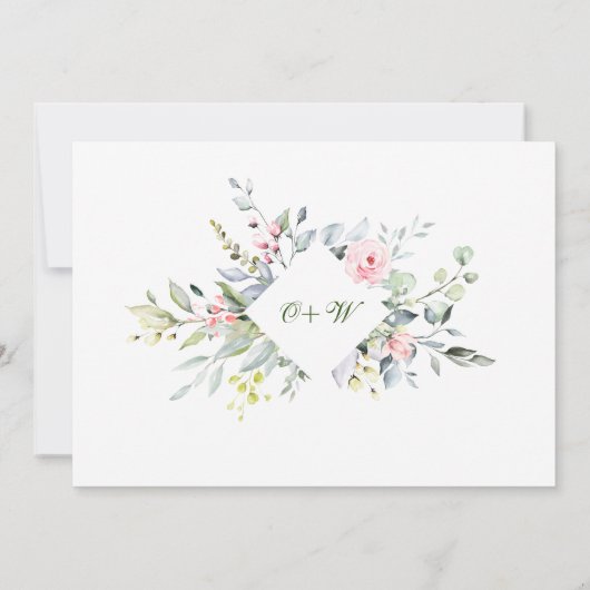 Elegant Waterverf Eucalyptus 3 FOTO Weddenschap Save The Date (Achterkant)