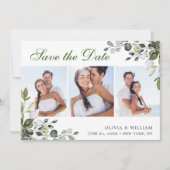 Elegant Waterverf Eucalyptus 3 FOTO Weddenschap Save The Date (Voorkant)