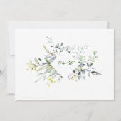 Elegant Waterverf Eucalyptus 3 FOTO Weddenschap Save The Date (Achterkant)