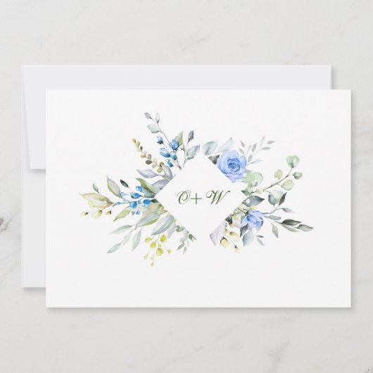 Elegant Waterverf Eucalyptus 3 FOTO Weddenschap Save The Date (Achterkant)
