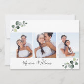 Elegant Waterverf Eucalyptus 3 FOTO Weddenschap Save The Date (Achterkant)