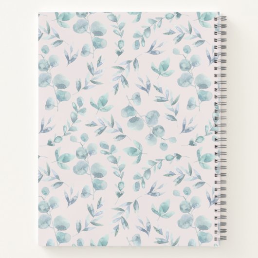 Elegant Waterverf Eucalyptus Aangepast recept Notitieboek (Achterkant)