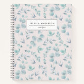 Elegant Waterverf Eucalyptus Aangepast recept Notitieboek (Voorkant)