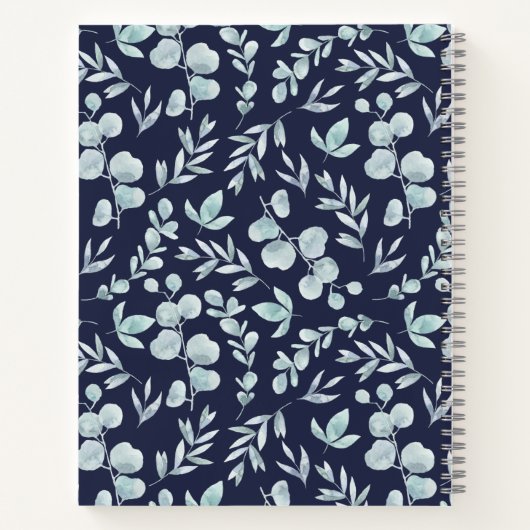 Elegant Waterverf Eucalyptus Aangepast recept Notitieboek (Achterkant)