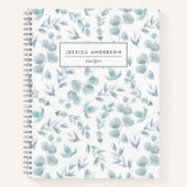 Elegant Waterverf Eucalyptus Aangepast recept Notitieboek (Voorkant)