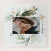 Elegant Waterverf Eucalyptus Botanical Wedding Legpuzzel (Horizontaal)