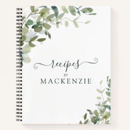 Elegant Waterverf Eucalyptus Botanisch recept Notitieboek