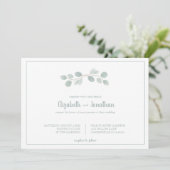 Elegant Waterverf Eucalyptus Branch Wedding Kaart (Staand voorkant)
