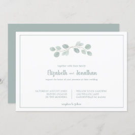 Elegant Waterverf Eucalyptus Branch Wedding Kaart