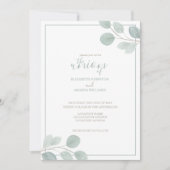 Elegant Waterverf Eucalyptus Branch Wedding Kaart (Voorkant)