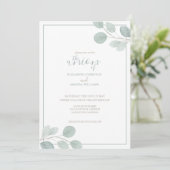 Elegant Waterverf Eucalyptus Branch Wedding Kaart (Staand voorkant)