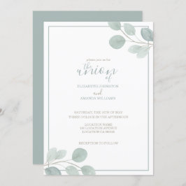 Elegant Waterverf Eucalyptus Branch Wedding Kaart