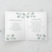 Elegant Waterverf Eucalyptus Branch Wedding Programma (Binnen)