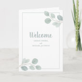 Elegant Waterverf Eucalyptus Branch Wedding Programma (Voorkant)