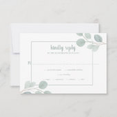 Elegant Waterverf Eucalyptus Branch Wedding RSVP Kaartje