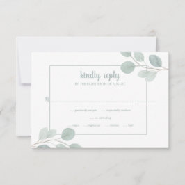 Elegant Waterverf Eucalyptus Branch Wedding RSVP Kaartje