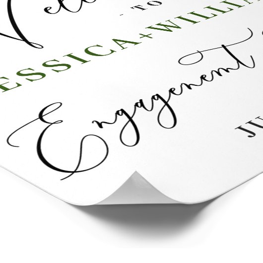 Elegant Waterverf Eucalyptus Engagement Party POS Poster (Hoek)