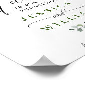 Elegant Waterverf Eucalyptus Engagement Party Poster (Hoek)