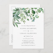 Elegant Waterverf Eucalyptus Engagement Party Uitnodiging Briefkaart (Voorkant / Achterkant)