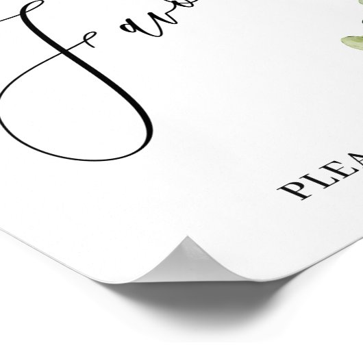 Elegant Waterverf Eucalyptus Favors Weddenschap Poster (Hoek)