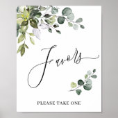 Elegant Waterverf Eucalyptus Favors Weddenschap Poster (Voorkant)