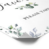 Elegant Waterverf Eucalyptus Favors Weddenschap Poster (Hoek)