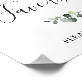Elegant Waterverf Eucalyptus Favors Weddenschap Poster (Hoek)