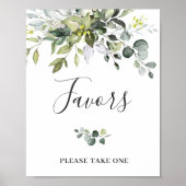 Elegant Waterverf Eucalyptus Favors Weddenschap Poster (Voorkant)