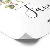 Elegant Waterverf Eucalyptus Favors Weddenschap Poster (Hoek)