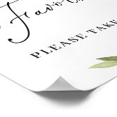 Elegant Waterverf Eucalyptus Favors Weddenschap Poster (Hoek)