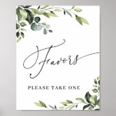 Elegant Waterverf Eucalyptus Favors Weddenschap Poster (Voorkant)
