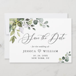 Elegant Waterverf Eucalyptus Floral Wedding FOTO Save The Date