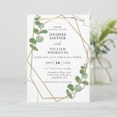 Elegant Waterverf Eucalyptus Floral Wedding Kaart (Staand voorkant)