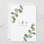 Elegant Waterverf Eucalyptus Floral Wedding Kaart (Achterkant)