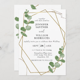 Elegant Waterverf Eucalyptus Floral Wedding Kaart