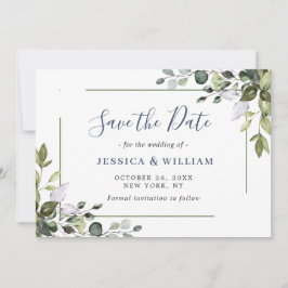 Elegant Waterverf Eucalyptus Floral Wedding Save The Date