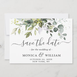 Elegant Waterverf Eucalyptus Floral Wedding Save The Date