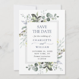 Elegant Waterverf Eucalyptus Floral Wedding Save The Date